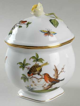 Rothschild Bird (RO) 4" Footed Candy Box & Lid