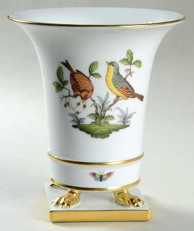 Rothschild Bird (RO) 7" Claw Footed Urn Vase