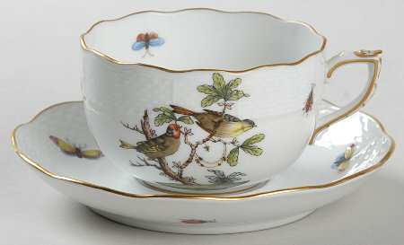 Rothschild Bird (RO) Flat Cup & Saucer Set