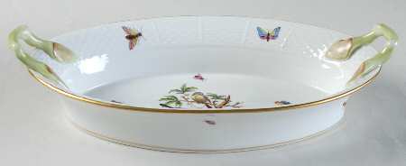 Rothschild Bird (RO) Oval Handled Bread Dish