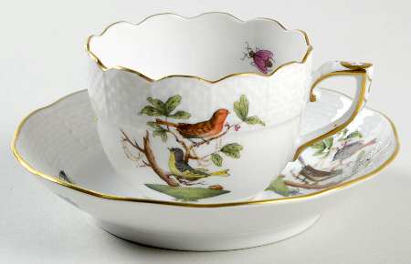 Rothschild Bird (RO) Flat Demitasse Cup & Saucer Set