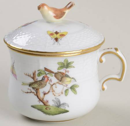Rothschild Bird (RO) Pot de Creme (2 Pc)-Lid & Base