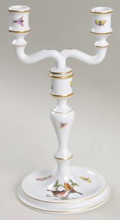 Rothschild Bird (RO) 10" Double Lt Candlestick (Uses a Candle Arm)
