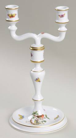 Rothschild Bird (RO) 10" Double Lt Candlestick (Uses a Candle Arm)