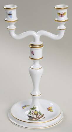 Rothschild Bird (RO) 10" Double Lt Candlestick (Uses a Candle Arm)