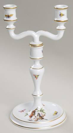 Rothschild Bird (RO) 10" Double Lt Candlestick (Uses a Candle Arm)