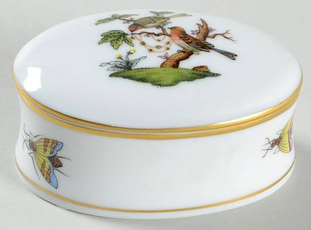 Rothschild Bird (RO) Mini Oval Box & Lid