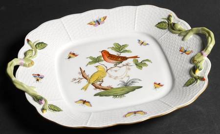 Rothschild Bird (RO) 11" Square Handled Cake Plate