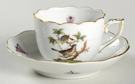 Rothschild Bird (RO) Flat Demitasse Cup & Saucer Set