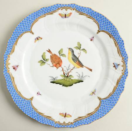 Rothschild Bird Blue Border (ROE ROEB) Dinner Plate