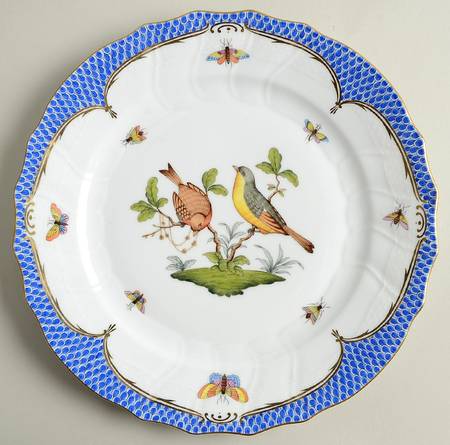 Rothschild Bird Blue Border (ROE ROEB) Dinner Plate