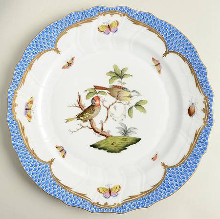 Rothschild Bird Blue Border (ROE ROEB) Dinner Plate