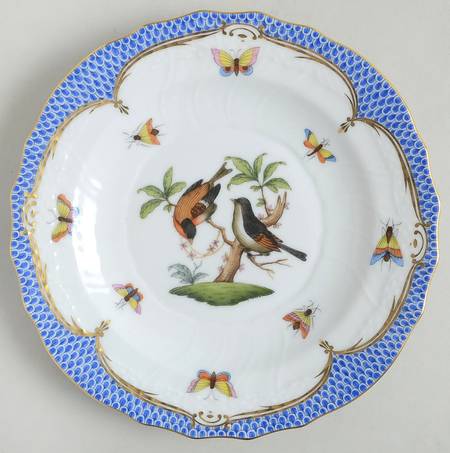 Rothschild Bird Blue Border (ROE ROEB) Salad Plate