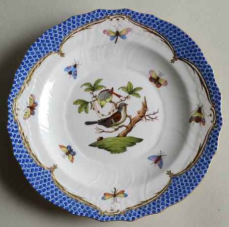 Rothschild Bird Blue Border (ROE ROEB) Salad Plate