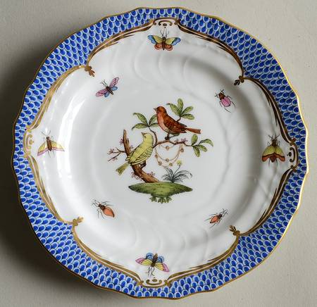 Rothschild Bird Blue Border (ROE ROEB) Bread & Butter Plate