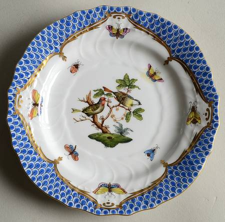 Rothschild Bird Blue Border (ROE ROEB) Bread & Butter Plate
