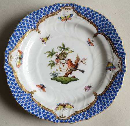 Rothschild Bird Blue Border (ROE ROEB) Bread & Butter Plate