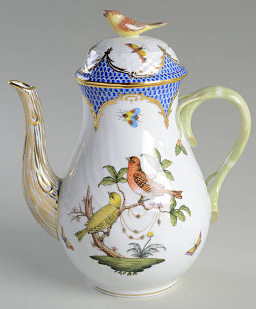 Rothschild Bird Blue Border (ROE ROEB) Small Coffee Pot & Lid