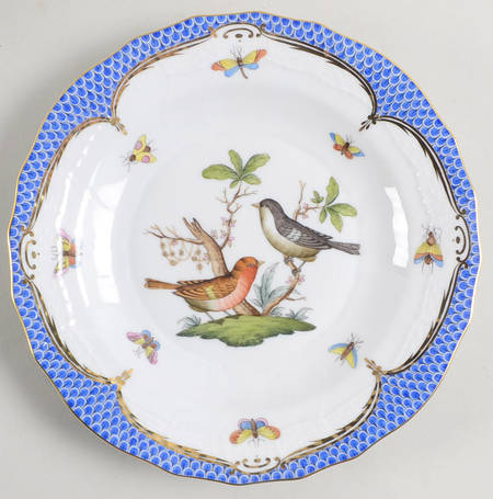 Rothschild Bird Blue Border (ROE ROEB) Dessert/Pie Plate