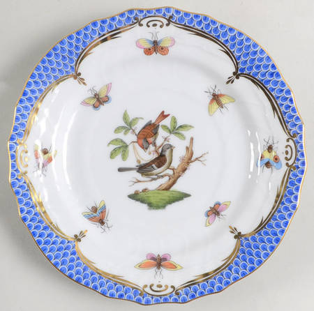 Rothschild Bird Blue Border (ROE ROEB) Bread & Butter Plate