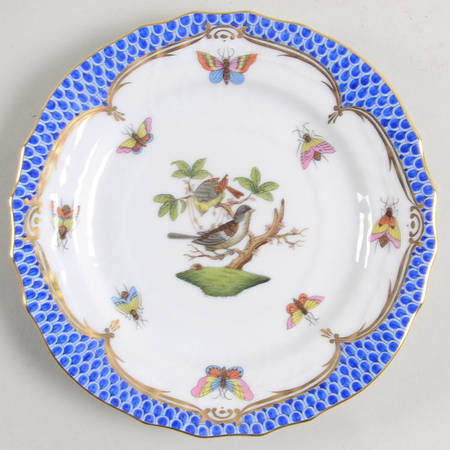 Rothschild Bird Blue Border (ROE ROEB) Bread & Butter Plate