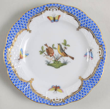 Rothschild Bird Blue Border (ROE ROEB) Bread & Butter Plate
