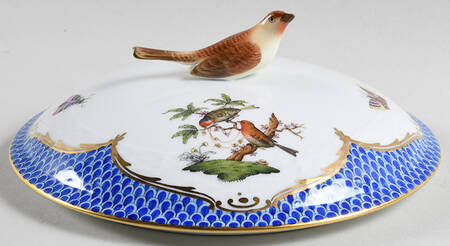Rothschild Bird Blue Border (ROE ROEB) Lid for Small Round Vegetable