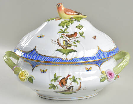 Rothschild Bird Blue Border (ROE ROEB) Tureen & Lid