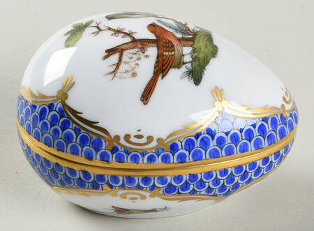 Rothschild Bird Blue Border (ROE ROEB) Egg Box & Lid