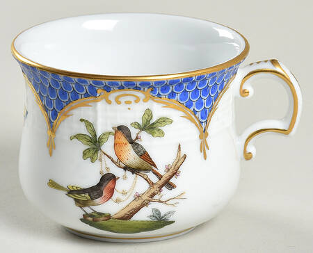 Rothschild Bird Blue Border (ROE ROEB) Pot de Creme (2 Pc)-Base Only