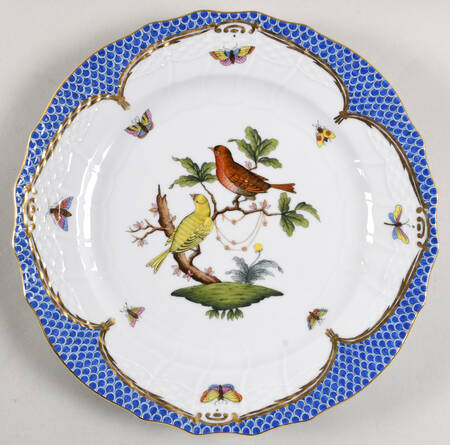 Rothschild Bird Blue Border (ROE ROEB) Service Plate (Charger)