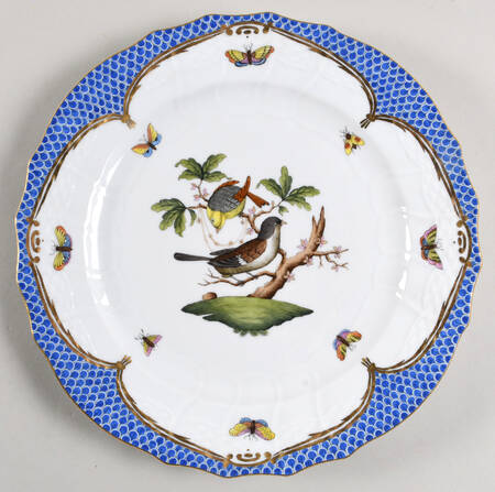 Rothschild Bird Blue Border (ROE ROEB) Service Plate (Charger)