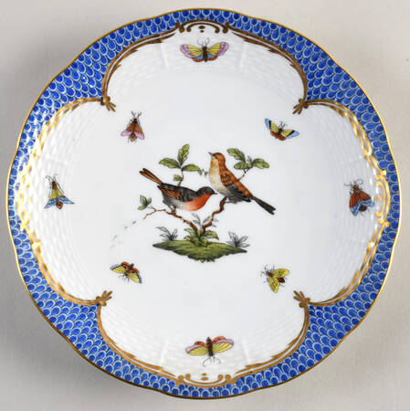 Rothschild Bird Blue Border (ROE ROEB) Dessert/Pie Plate