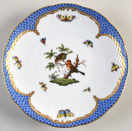 Rothschild Bird Blue Border (ROE ROEB) Dessert/Pie Plate
