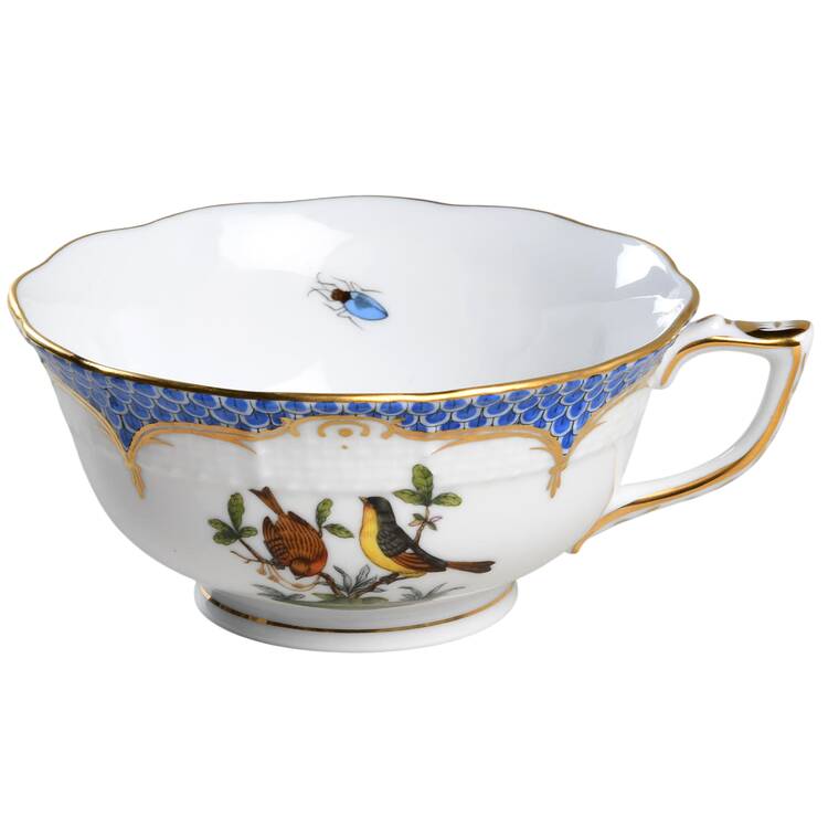 Rothschild Bird Blue Border (ROE ROEB) Footed Cup