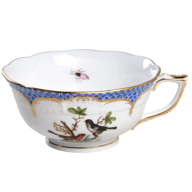 Rothschild Bird Blue Border (ROE ROEB) Footed Cup