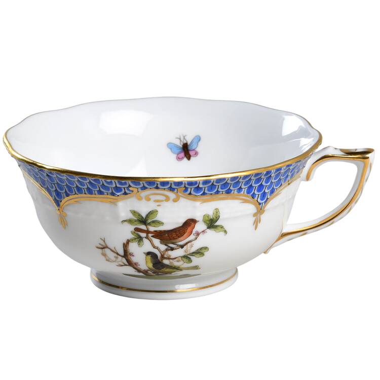 Rothschild Bird Blue Border (ROE ROEB) Footed Cup