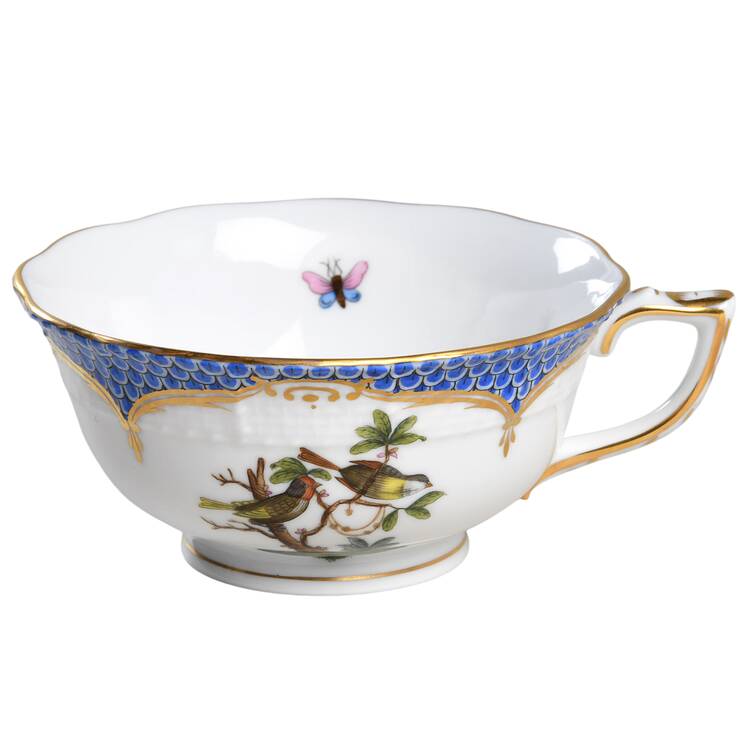 Rothschild Bird Blue Border (ROE ROEB) Footed Cup