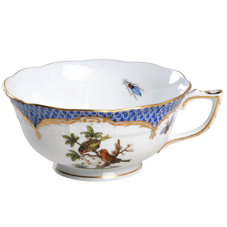 Rothschild Bird Blue Border (ROE ROEB) Footed Cup