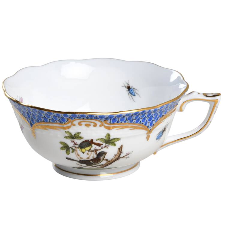 Rothschild Bird Blue Border (ROE ROEB) Footed Cup
