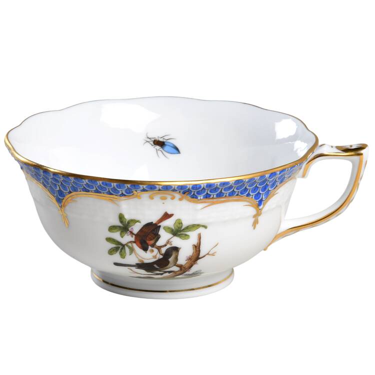 Rothschild Bird Blue Border (ROE ROEB) Footed Cup