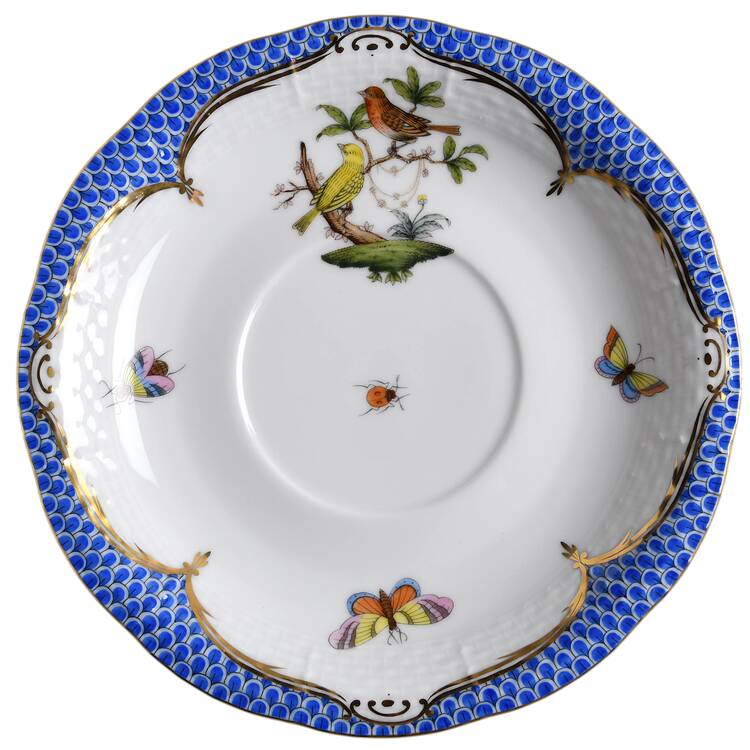 Rothschild Bird Blue Border (ROE ROEB) Saucer for Footed Cream Soup Bowl