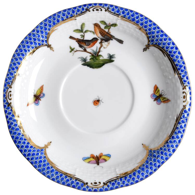 Rothschild Bird Blue Border (ROE ROEB) Saucer for Footed Cream Soup Bowl