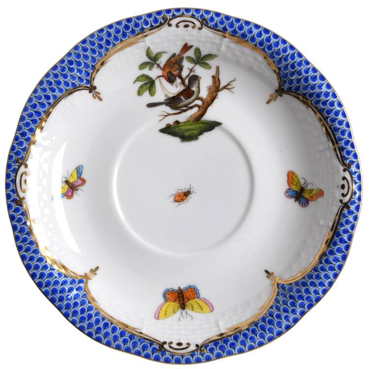 Rothschild Bird Blue Border (ROE ROEB) Saucer for Footed Cream Soup Bowl