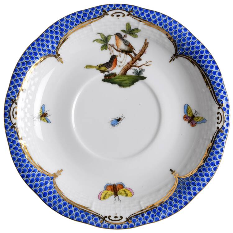Rothschild Bird Blue Border (ROE ROEB) Saucer for Footed Cream Soup Bowl