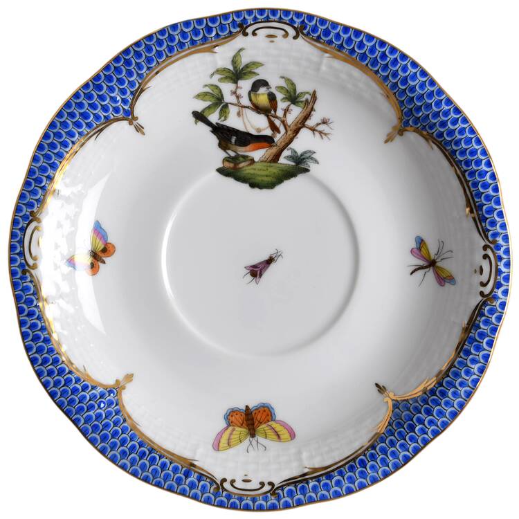 Rothschild Bird Blue Border (ROE ROEB) Saucer for Footed Cream Soup Bowl