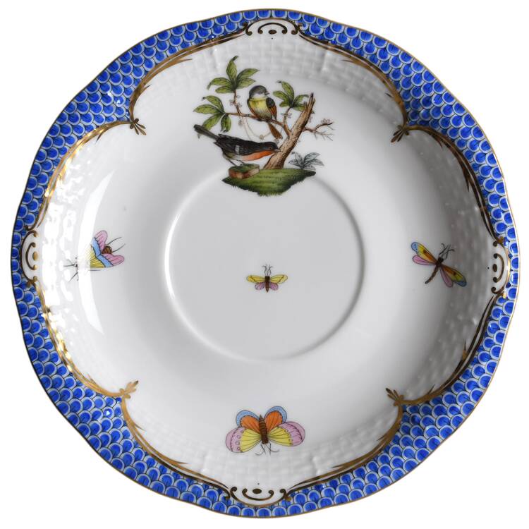 Rothschild Bird Blue Border (ROE ROEB) Saucer for Footed Cream Soup Bowl