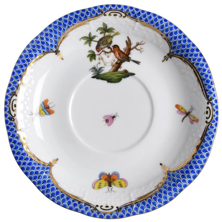 Rothschild Bird Blue Border (ROE ROEB) Saucer for Footed Cream Soup Bowl