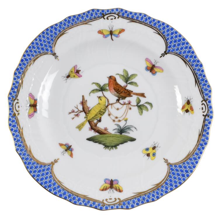 Rothschild Bird Blue Border (ROE ROEB) Salad Plate