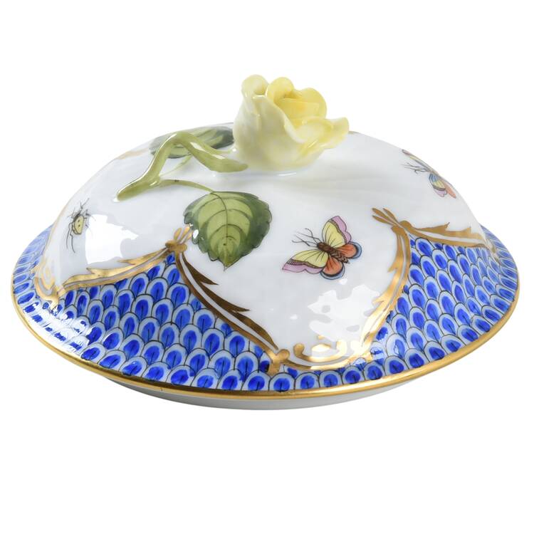 Rothschild Bird Blue Border (ROE ROEB) Lid for Sugar Bowl